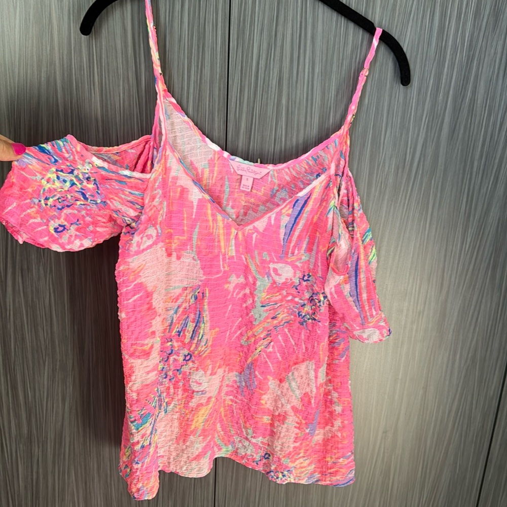 Lilly Pulitzer Cold Shoulder Pink Tank/ Shirt